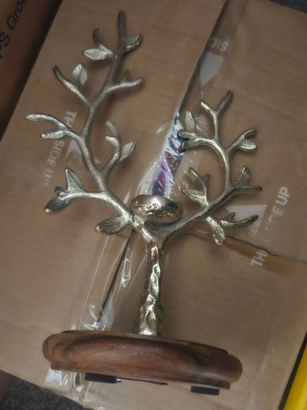 Rustic Pewter Jewelry Tree Made in India New! Cute Classic